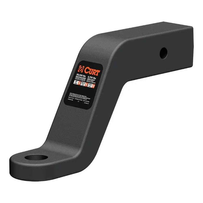 Curt Ball Mount, Class 2, 1-1/4" Square, Solid, 1-1/4" Drop/3/4" Rise, 6-3/4" Long