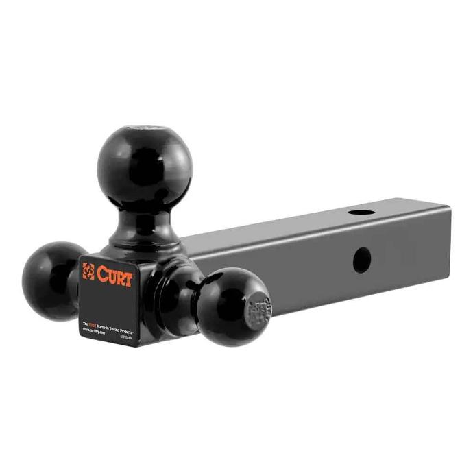 Curt Triple Ball Mount, Painted, 1-7/8", 2", 2-5/16", Up to 10000 Lb Capacity, 2" Square, Solid, 7" and 8-1/2" Long