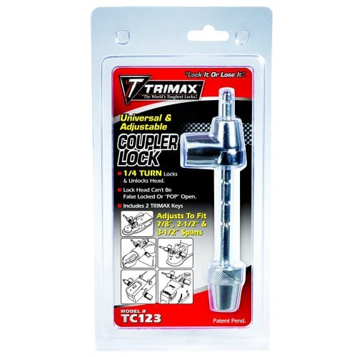 TRIMAX TC123 Coupler Lock, 1/4″ x 7/8" to 3-1/2″ Span, Chrome Finish