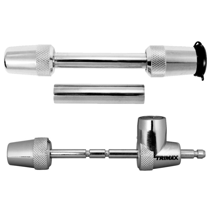 TRIMAX TM3123 1/2" or 5/8" Receiver and 1/4" Coupler Lock Set,  Chrome Finish