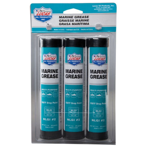 Wheel Hub Grease Lucas Marine Blue 3-Pack of 3 Oz Mini Tubes