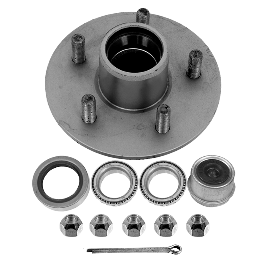 Galvanized Hub Kit, 1750# 1-3/8"x1-1/16", 5x4.5", Pre-Greased, Magic Tilt