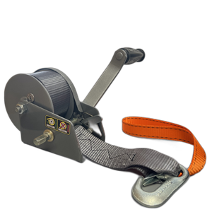 Knott Brand Winch, 900 lb capacity, 12' PWC Strap, 2 Sided Crank