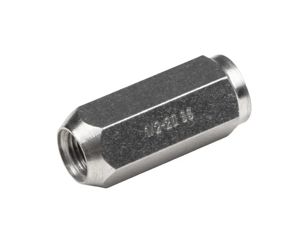 Lug Nut, Threads: 1/2"-20, Cone: 60 Degrees, Extended Length, Finish: Stainless Steel, Style: Closed, Socket Size: 3/4", Brand: DeeMaxx
