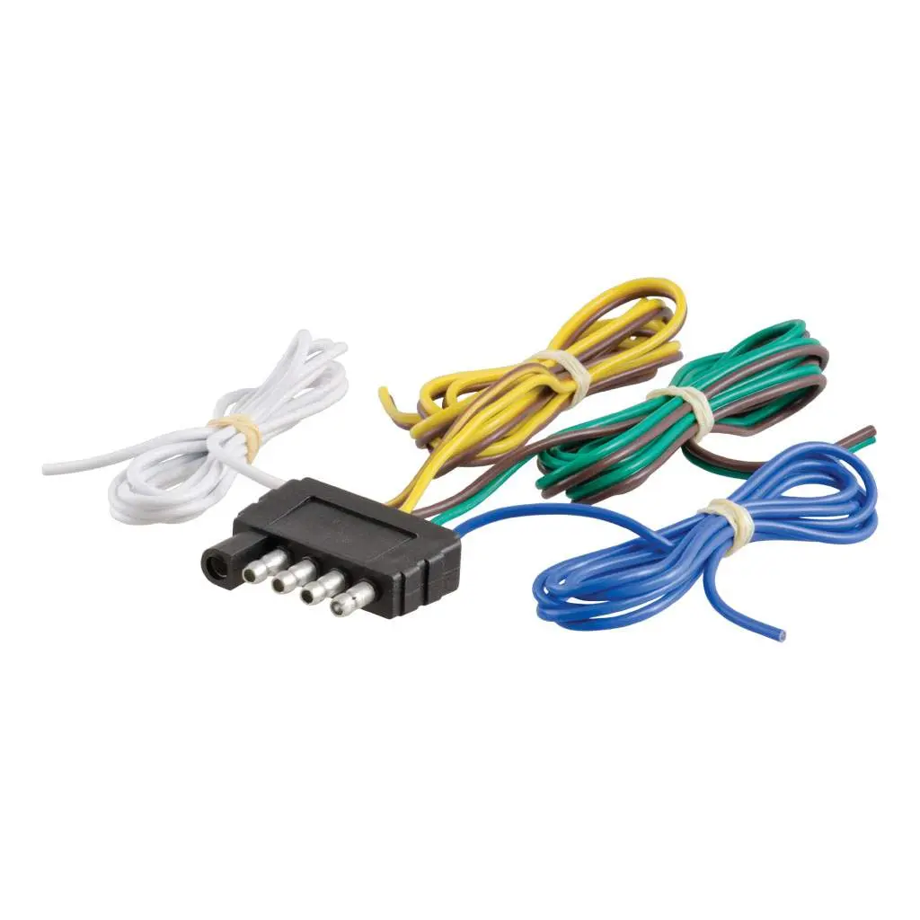 Curt 5 Flat Connector Plug with 48" Wire Plug, Trailer-End