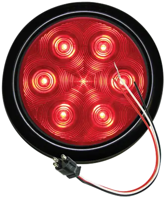 Red Led Tailight Kit, 4" Round, Includes Grommet Mount and Plug, Optronics Brand