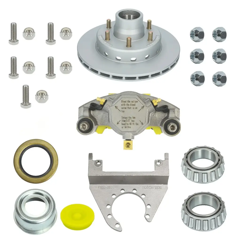 Deemaxx Disc Brake Kit, 12" Rotor / Hub Style, Fits 1-3/4" x 1-1/4" Spindles (up to 6000 Lbs. Axles) 6 X 5.5" Bolt Pattern, Maxx Coating Finish (1 Wheel End Kit)