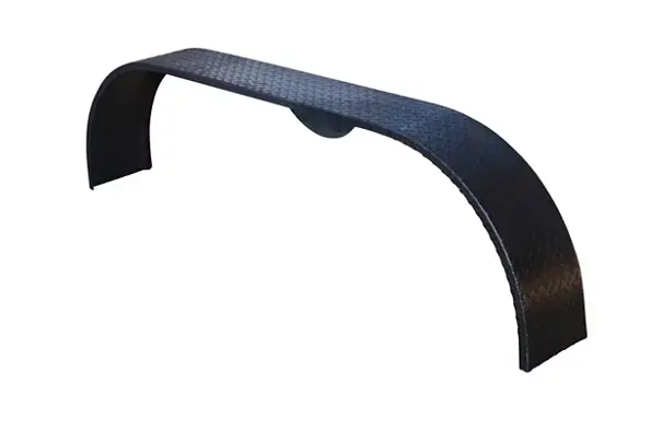 Trailer Fender, Material: 14 ga Steel Diamond Plate (Raw steel), 72"L x 10.75"W x 20"H, Fits: 14", 15" & 16" Wheels, Brand: Dexter