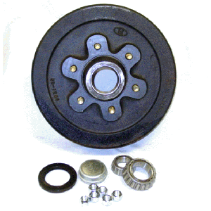 Reliable 12" Brake Drum, 6 X 5.5" Bolt Pattern, Pre-Greased With Bearings And Seal. Fits Hydraulic Or Electric Brakes *