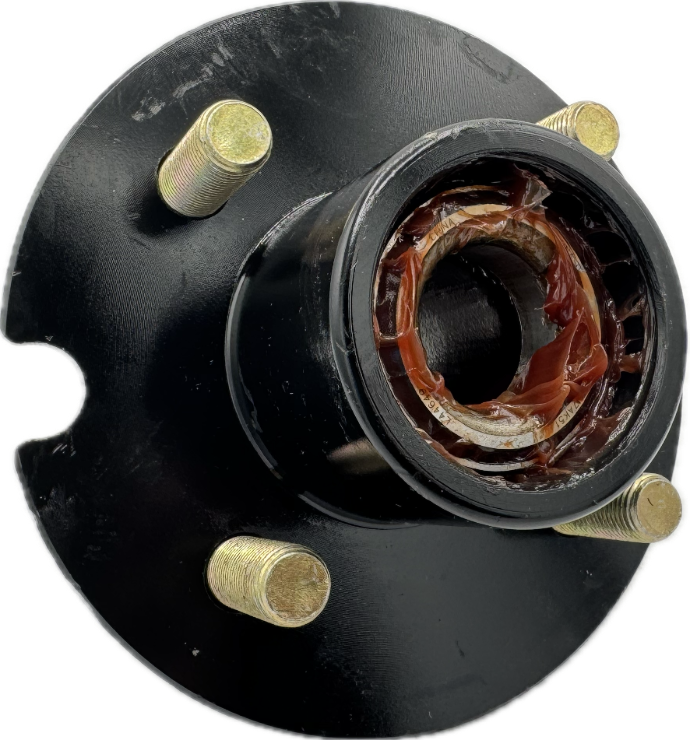 Trailer Hub, 1-1/16" X 1-1/16" Bearings, 4 X 4" Bolt Pattern, Painted Finish, Pre-Greased