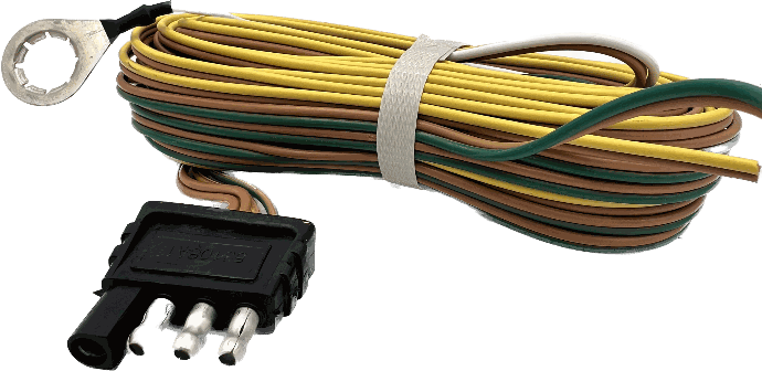 (Limited Stock) 4-Way Flat Wire Harness, 20' Wishbone, Wesbar Brand