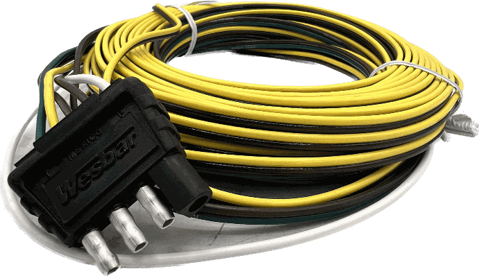 (Limited Stock) 4-Way Flat Wire Harness, 30' Wishbone, Wesbar Brand