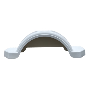 Trailer Fender, Material: Plastic, Color: White, 30" Inside L - 43.4" Outside L x 9.7" Bottom W - 8" Top W x 12.75"H, Fits: 13" & 14" Wheels, Brand: Horizon Global, Sold as a pair