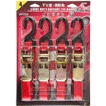 Tie Down Ratchet Straps, 900 Lb, 1" X 10' (4-Pack)