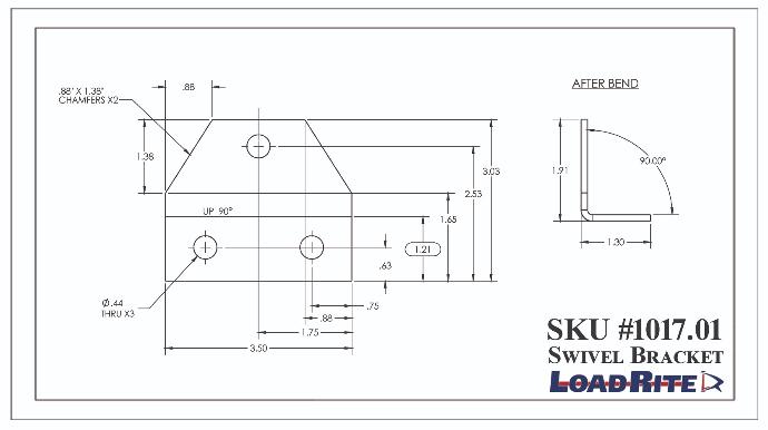 Bracket-Swivel,L.D.(Bulk) 3/8'Dia Hole